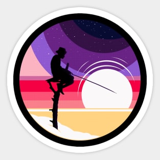 lunar fisher Sticker